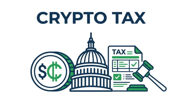Illustration of crypto tax reform bills at House Ways and Means — de minimis exception, wash-sale rules, mining and staking clarity, and charitable digital-asset donation relief