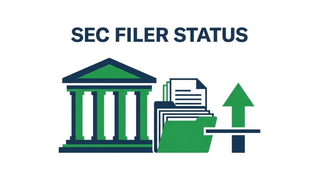 Illustration of the SEC's 2026 proposed filer status overhaul — two categories (large accelerated and nonaccelerated filers), a $2 billion public float threshold, and an ICFR auditor-attestation exemption