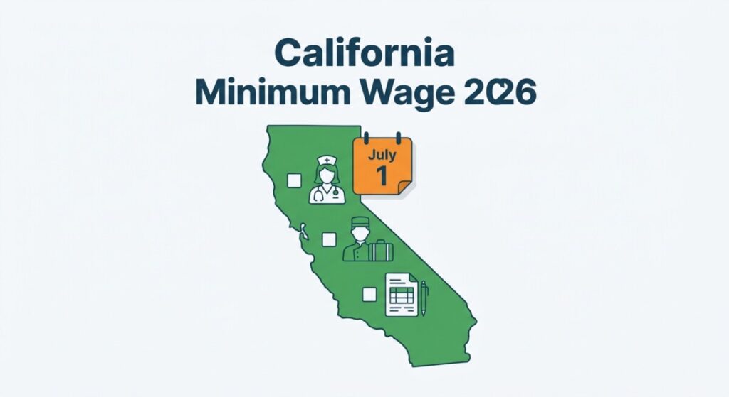 California minimum wage 2026 — healthcare, hospitality, and payroll compliance snapshot for California employers