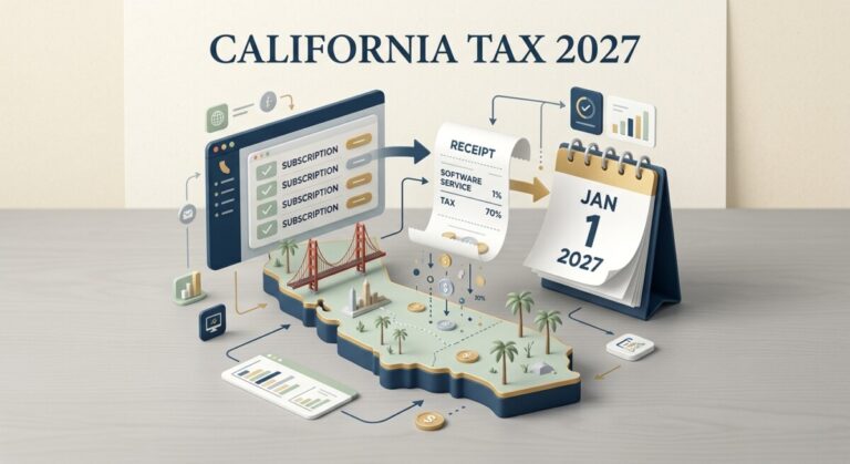 California state tax changes showing sales tax extending to electronically delivered software from January 2027