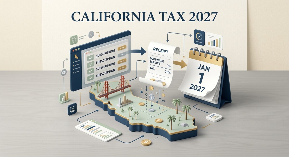 California state tax changes showing sales tax extending to electronically delivered software from January 2027
