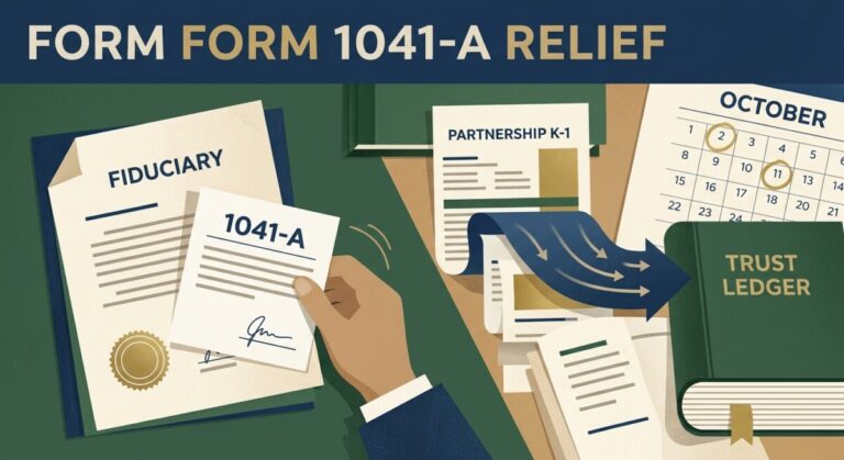 Trust charitable deduction reporting narrowed under IRS proposed regs — Form 1041-A being set aside while a K-1 flows into a trust ledger