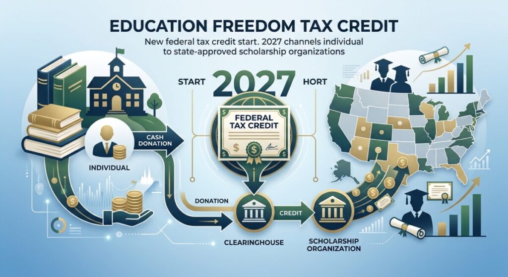 Education Freedom Tax Credit: a new federal $1,700 credit for cash gifts to state-listed Scholarship Granting Organizations starting January 1, 2027