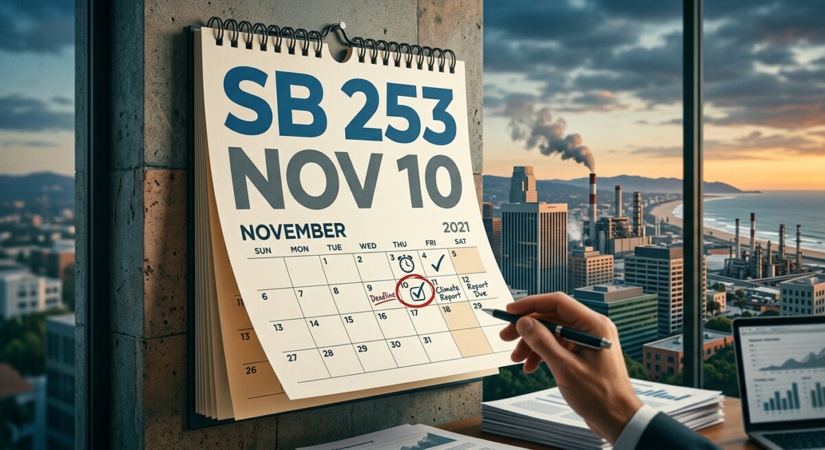 SB 253 November 10 California climate-disclosure deadline for scope 1 and scope 2