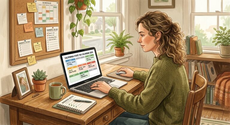 Business owner reviewing state and local tax developments at a desk